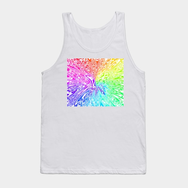 Liquid Rainbow Tie Dye Texture Tank Top by saradaboru